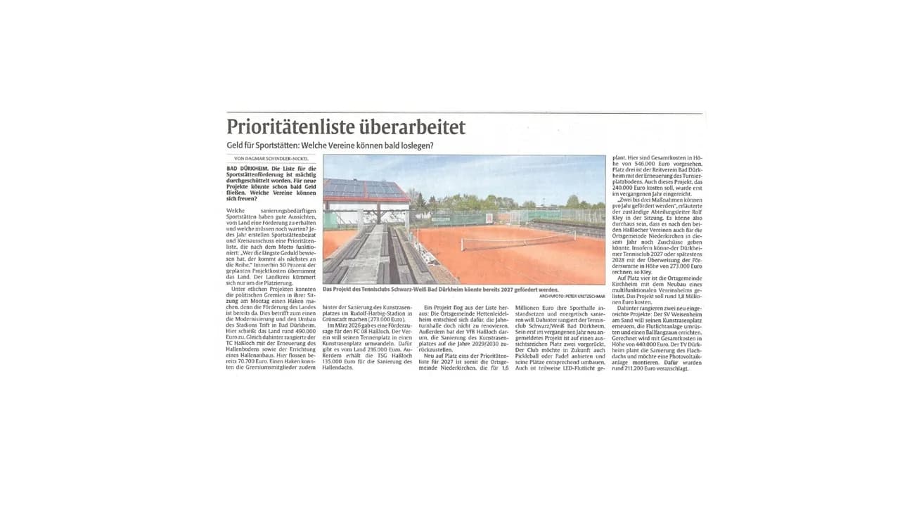 TC an Platz 2 im Kreisförderplan